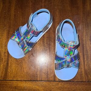 See Kai Run Open Toed Sandals / Silver Sparkle / Size 11